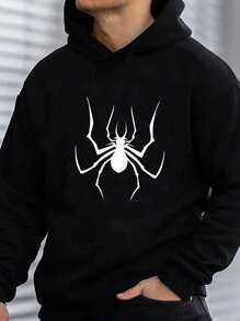 Manfinity EMRG Men Spider Print Hoodie - Black - View 1