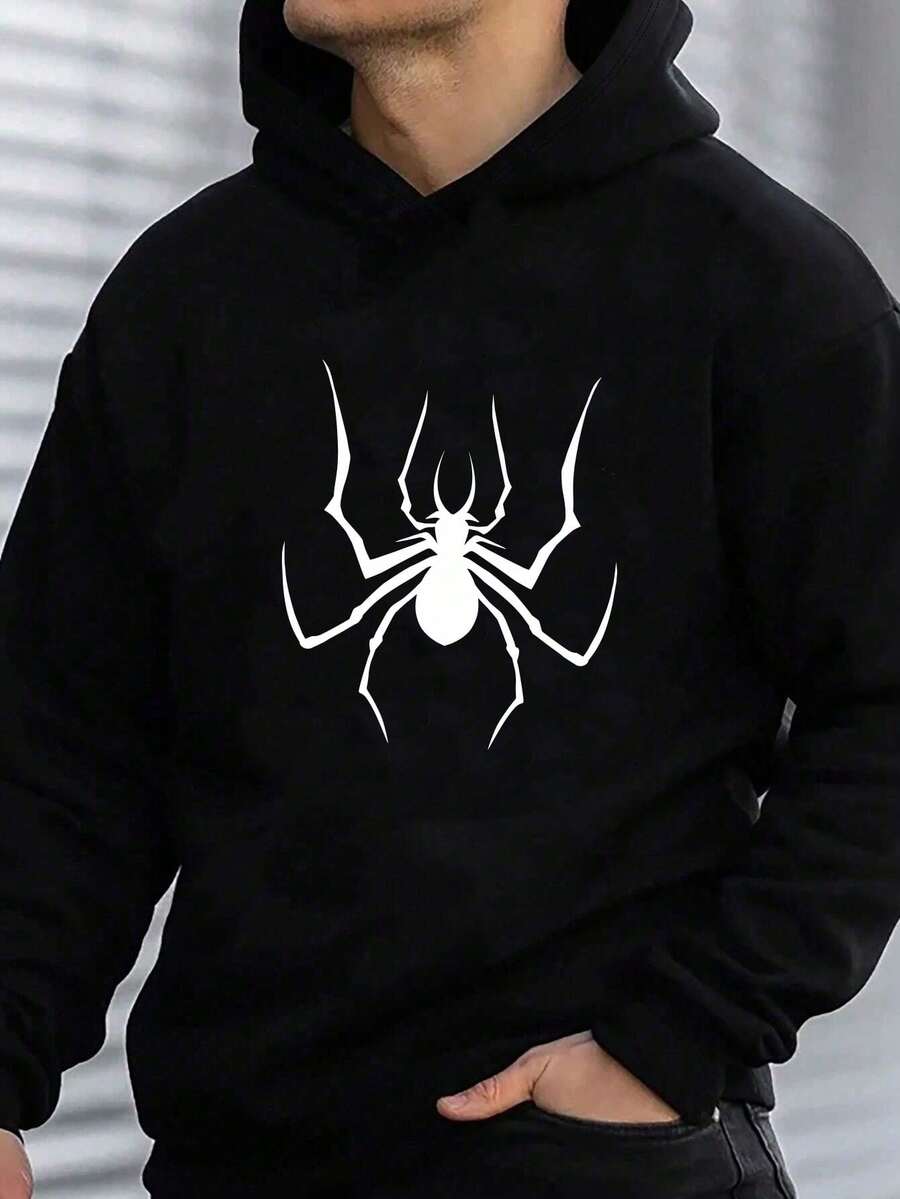 Manfinity EMRG Men Spider Print Hoodie - Black - View 1