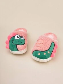 女孩粉色卡通恐龍時尚、可愛、優雅、簡約、舒適且保暖家居拖鞋(隨機款式) - 彩色 - 查看 1