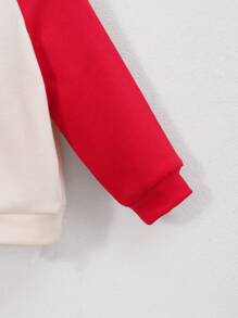 SHEIN 2 Pezzi Maglione A Maniche Lunghe Con Patchwork Di Hamburger E Patatine Fritte A Stampa Per Bambino/a, Stile Cartone Animato - Multicolore - Visualizzare 5