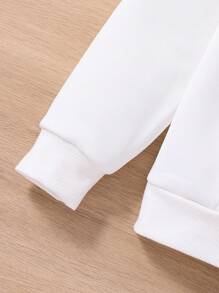 SHEIN 男童连帽长袖卫衣，4-7岁儿童冬季及假日必备单品 - 白色 - 查看 6