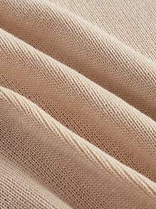 SHEIN MOD 紐扣水鑽裝飾毛衣背心 - 杏色 - 查看 3