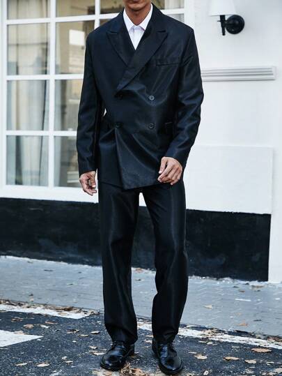 Manfinity AFTRDRK 男士大尺寸雙排扣西裝套裝