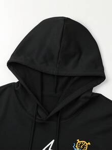 Manfinity Sport Corelite Áo nỉ thể thao nam có mũ trùm đầu, in họa tiết độc đáo, dây rút. - màu đen - Xem 7