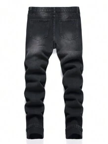 Tween Boys Casual Distressed Denim Jeans - Black - View 2