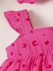 Conjunto De Blusón Con Tirantes Con Volantes Y Pantalones Cortos Con Estampado Para Niña Pequeña - Multicolor - Ver 2