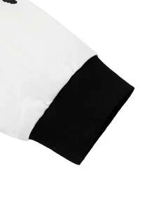ROMWE MEN Goth Nam Khẩu hiệu & Hình ảnh Áo chui đầu - Đen và trắng - Xem 3
