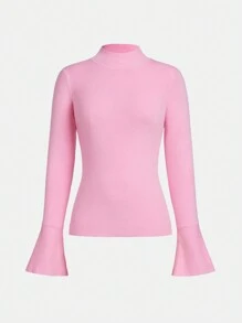SHEIN Teen Girls' Casual Long Sleeve Crew Neck Pullover Sweater