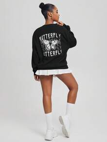 STROM NIGHT Artist 1pc Round Neck Sweatshirt With Text Print, For Festival - Light Grey - View 2