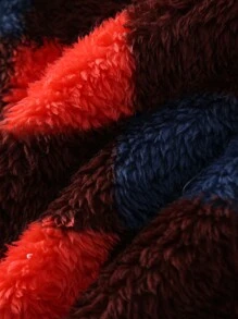 嬰兒男童厚絨保暖格紋外套 - 彩色 - 查看 4