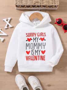 SHEIN 男童连帽长袖卫衣，4-7岁儿童冬季及假日必备单品 - 白色 - 查看 1