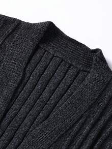 Manfinity Homme 男式大码纯色休闲设计开衫 - 深灰色 - 查看 6