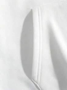 SHEIN EZwear 女字母印花抽繩連帽運動衫 - 彩色 - 查看 5