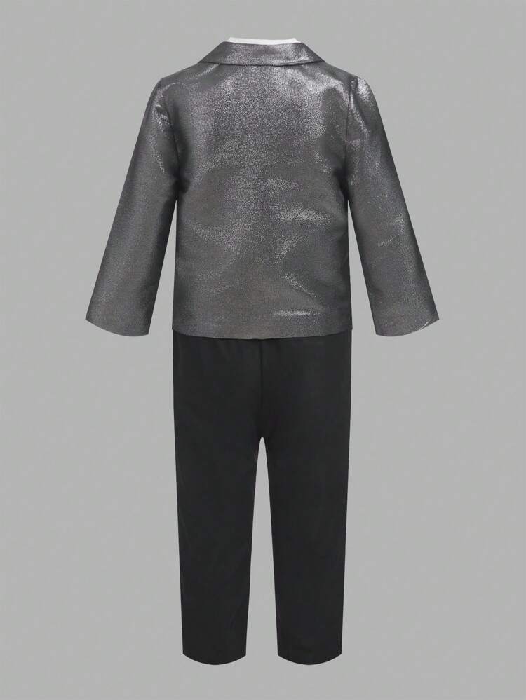 4点セット ボーイズ フォーマルスーツ(ジャケット、ベスト、シャツ、ズボン)