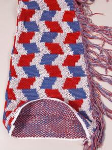 Khối màu Viền rìa Đan Quần - Đỏ - Xem 5