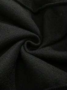 SHEIN EZwear Quần nỉ lót nhiệt in chữ cho nữ - màu đen - Xem 5