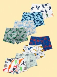 男童恐龙印花八件套平角内裤 - 彩色 - 查看 4