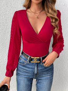 SHEIN Tall 女士羅紋領長袖襯衫