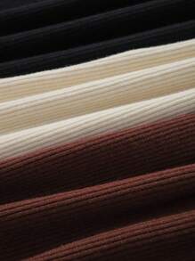 INAWLY Women's Solid Color Stand Collar Sweater,Long Sleeve Tops Knit Pullover Fall Winter Outfit