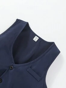 青少年男孩前蝴蝶結波卡圓點襯衫&西裝褲&馬甲