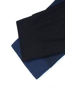 Manfinity Homme 男士条纹印花 Polo 衫、男士双色 Polo 衫、男士拼色 Polo 衫、男士蓝黑 Polo 衫 - 藏蓝色 - 查看 6