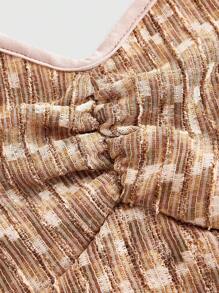 ROMWE Fairycore Women's Printed Contrast Trim Ruched Cami Cami Top - Brown - View 3