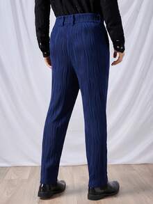 Manfinity NiteLyfe 男士針織長褲帶口袋 - 藏蓝色 - 查看 2