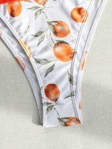 SHEIN Swim Summer Fruit Print Contrast Trim Bikini Set New Year - Multicolor - View 3