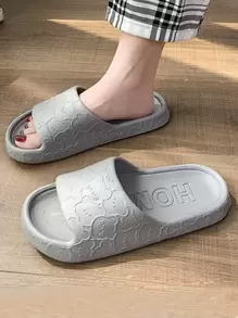 Dép đi trong nhà và phòng tắm nữ màu xám thời trang in hình gấu hoạt hình, chất liệu EVA dày dặn, chống trượt và khử mùi, nhẹ và mềm mại, phù hợp cho cả bốn mùa, mùa xuân và mùa hè. - Xám - Xem 9