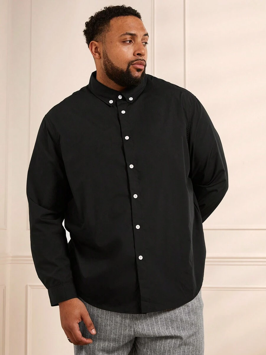 GENTILAND 超大号男士大码休闲长袖梭织衬衫