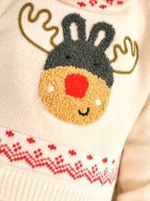 SHEIN 2入組寶寶男孩耶誕圖案套衫套裝(上下裝) - 彩色 - 查看 3