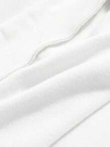 SHEIN Essnce Áo nỉ lót nhiệt họa tiết bộ xương - trắng - Xem 4