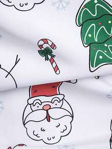 男士圣诞印花长袖休闲衬衫 - 白色 - 查看 7