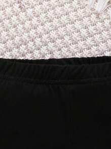 女婴爱心与兔子印花短袖T恤和裤子套装 - 玫紅色 - 查看 8