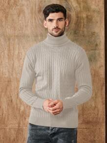RueChic Men's Turtleneck Sweater - Apricot - View 4