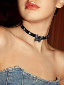 SHEIN ICON Vòng cổ trang trí hình bướm Pu thời trang - Nhiều màu - Xem 2