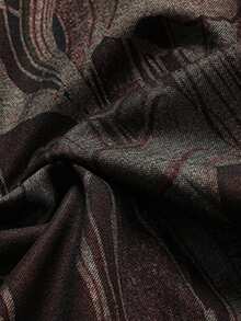 Fashionable Long Sleeve Suit Jacket With All-over Print - Black - View 4