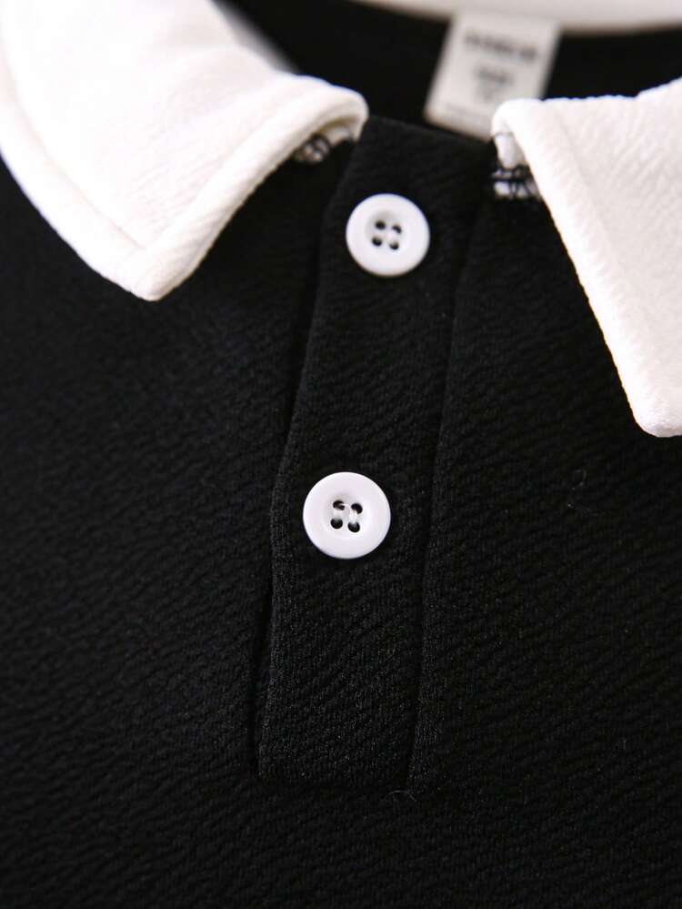 Toddler Girls' Ladylike Collared Short Sleeve Top + Pleated Skirt 2pcs/set