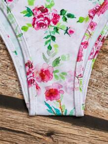 Swim Mod Floral Print Bikini Set For Summer - Multicolor - View 5