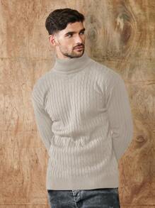 RueChic Men's Turtleneck Sweater - Apricot - View 6