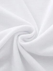 SHEIN Áo thun ngắn tay màu trắng cơ bản cho cô gái tuổi teen thời trang đơn giản - trắng - Xem 5