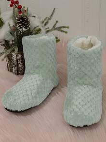 Dép đi trong nhà mềm mại ấm áp cho nữ, giày đi trong nhà thanh lịch có đế massage và chống trượt, thoải mái cho phụ nữ - màu xanh lá - Xem 8