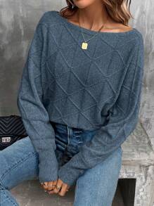 EMERY ROSE Áo len cổ tròn màu trơn, tay dài, kiểu dáng thường ngày, thích hợp mặc mùa thu đông. - Màu xanh bụi bặm - Xem 6