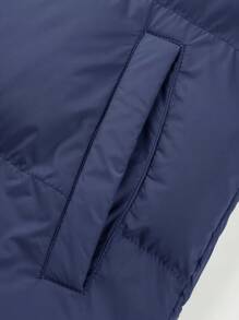 Manfinity Homme 男士鬆身藍色連帽羽絨外套 - 藍色 - 查看 3