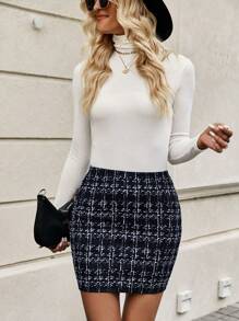 SHEIN Frenchy 女式格紋裙