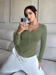 SHEIN SXY Camiseta Sólida De Color Para Mujer