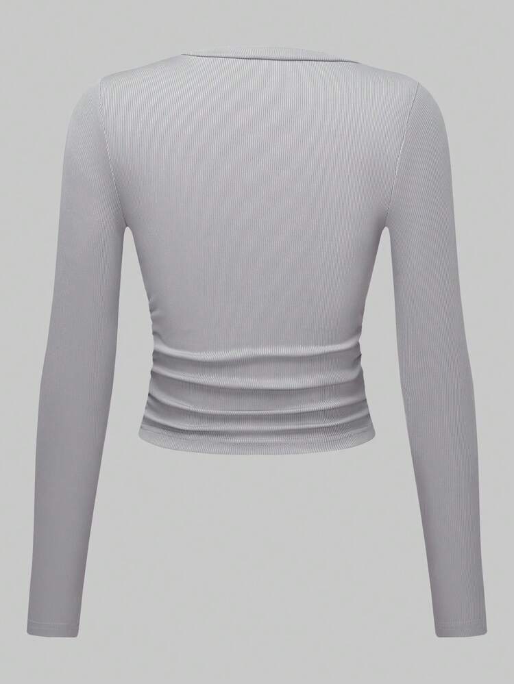 3pcs Solid V Neck Tee Fall Cloth For Women