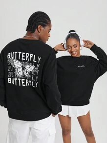 STROM NIGHT Artist 1pc Round Neck Sweatshirt With Text Print, For Festival - Light Grey - View 8