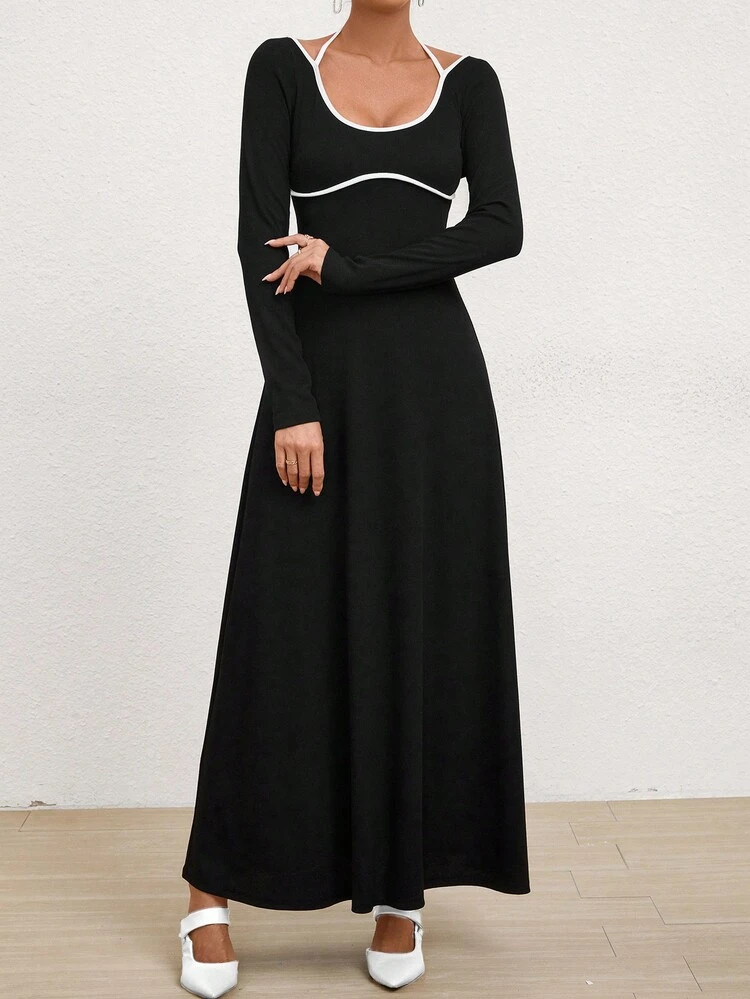 Women's Halter Neck Belted Dress