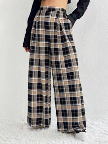 SHEIN Essnce Của phụ nữ Kẻ sọc Quần ống rộng - Nhiều màu - Xem 1